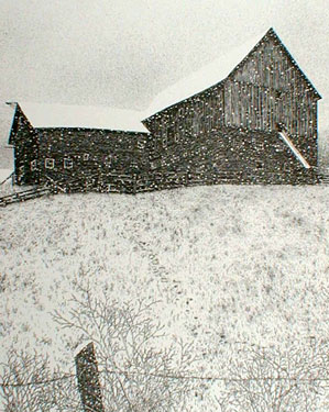 Vermont Barn Pen & Ink Print